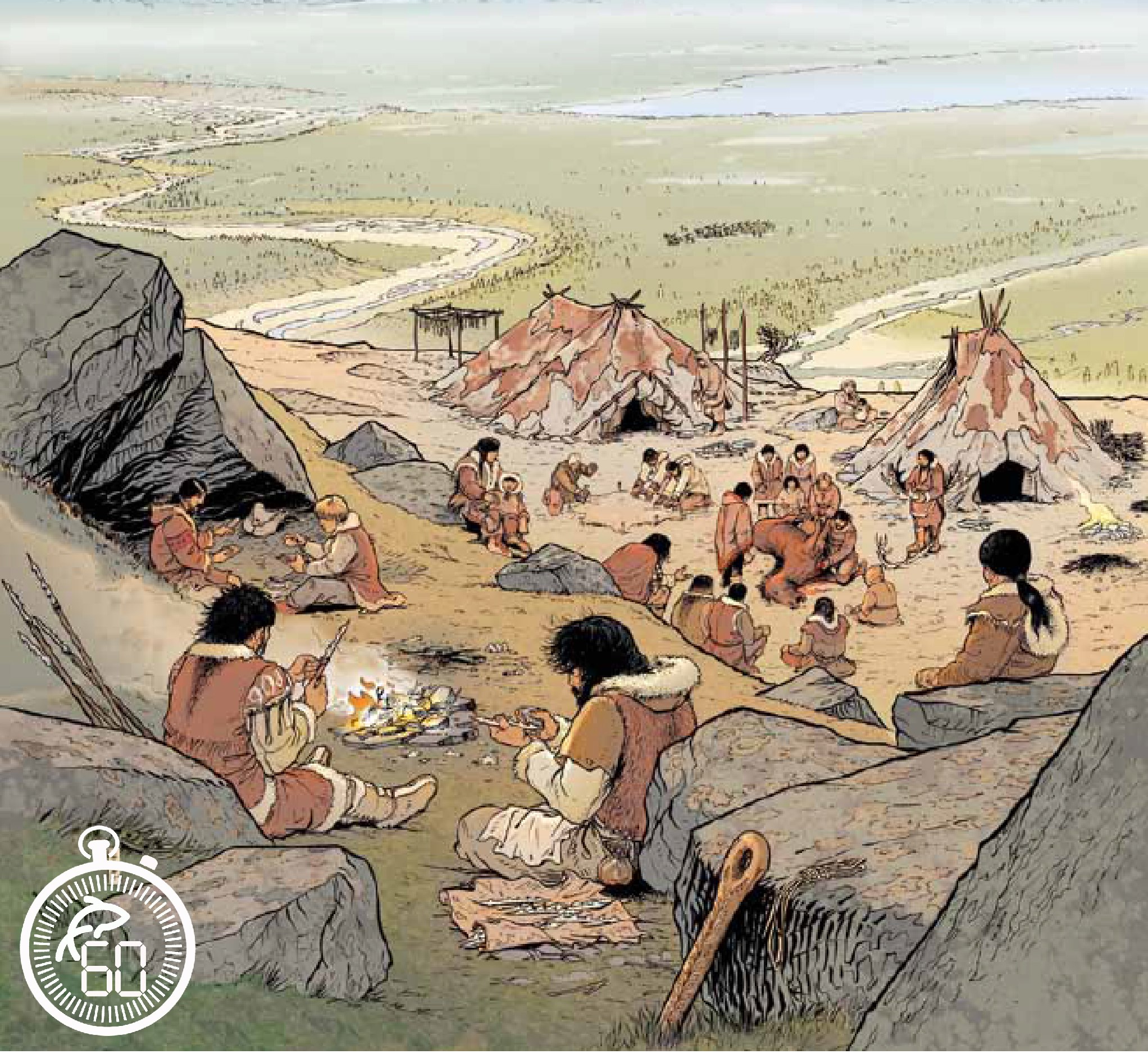 3 тысячелетие н э. Мезолит община. Первобытная стоянка. Стоянки древних людей. Первобытные поселения.